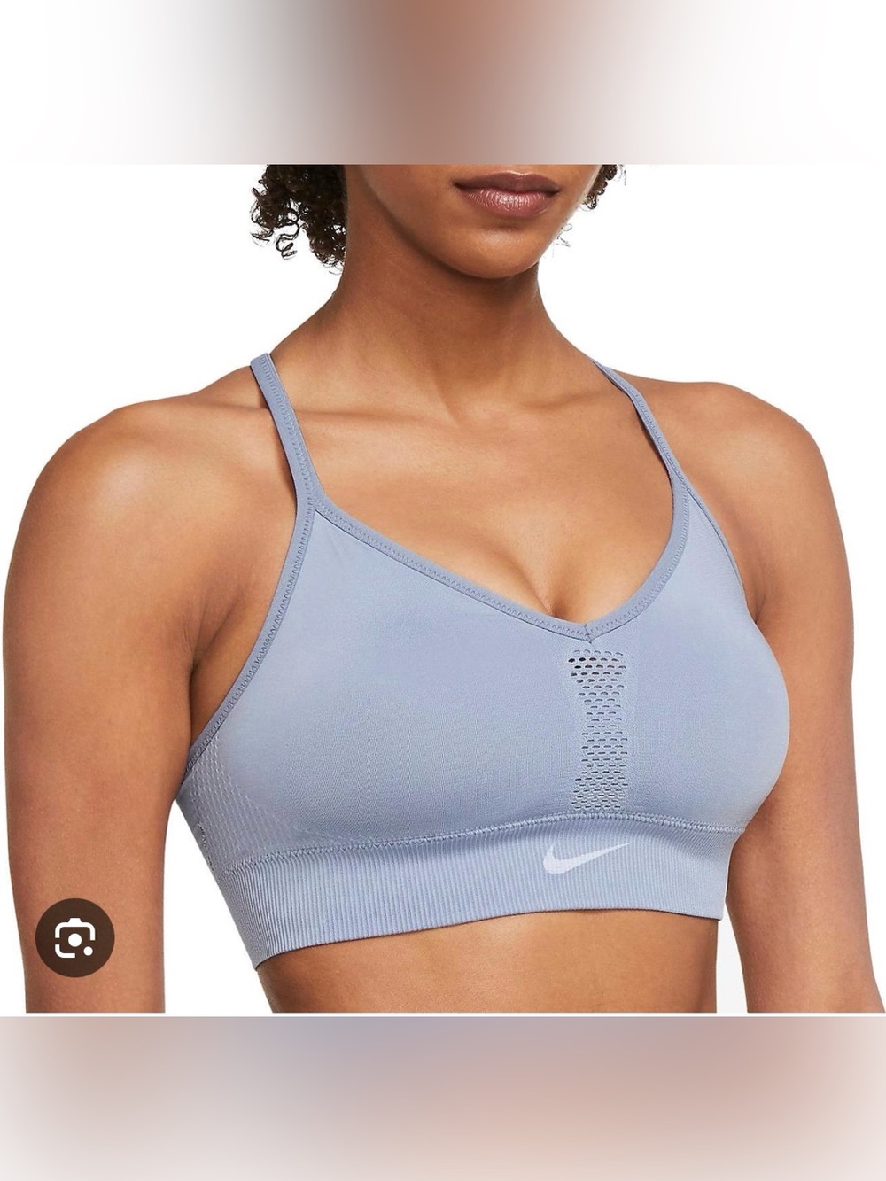 Nike Indy Seamless Sports Bra - Size Small, Light Grey/Purple